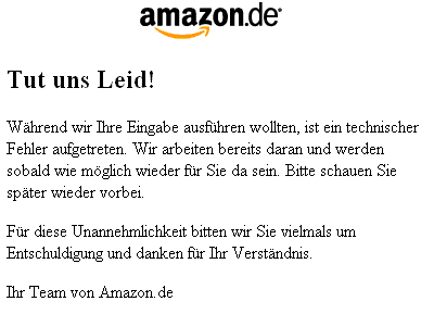 Amazon kaputt