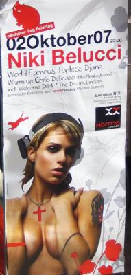 Niki Belucci: Topless DJane in Regensburg (Plakat)